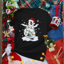 Camiseta Funny Penguin Christmas Santa Hat Penguins