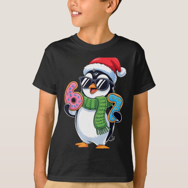 Camiseta Funny Penguin Six Seven 67 Ice Cream Christmas Boy (Frente)
