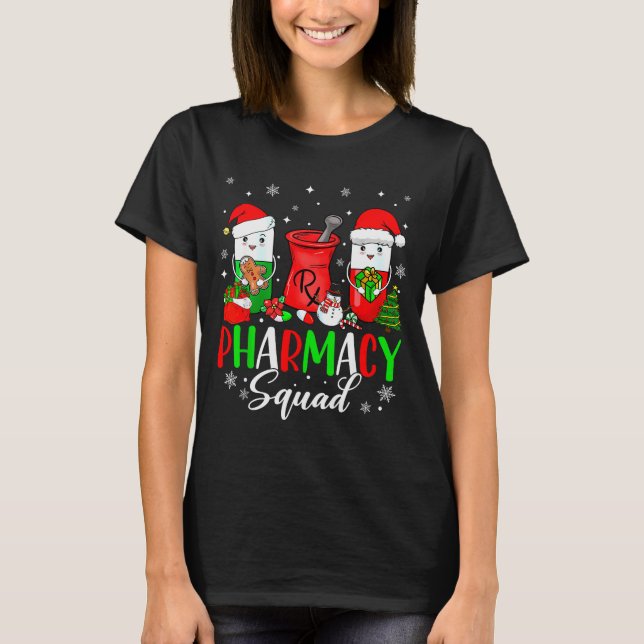Camiseta Funny Pharmacy Tech Squad Christmas Matching Holid (Frente)