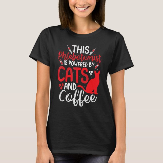 Camiseta Funny Phlebotomy Phlebotomist Nurse Funny Cat Love (Frente)
