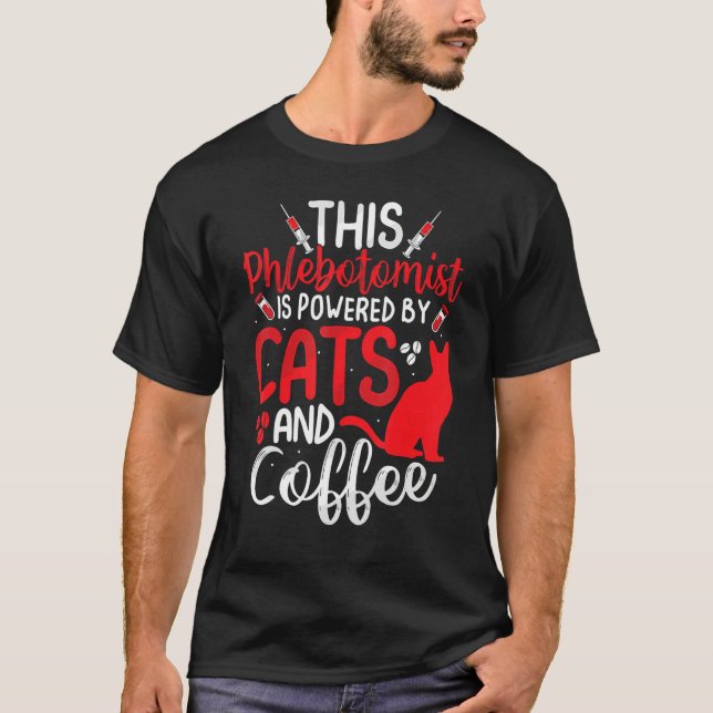 Camiseta Funny Phlebotomy Phlebotomist Nurse Funny Cat Love (Frente)