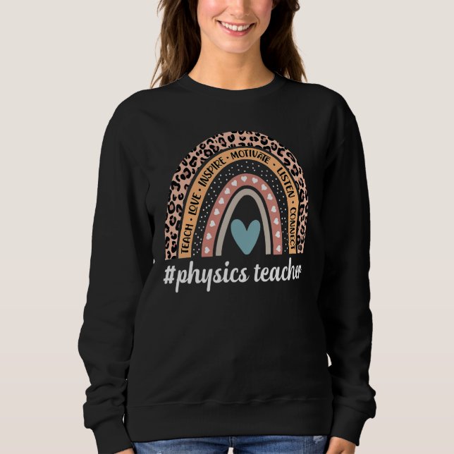Camiseta Funny Physics Teacher Rainbow Leopard Science Phys (Frente)