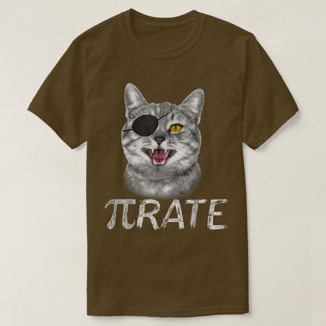 Camiseta Funny Pi Day Math Science Cat Pirate718 (Frente do Design)