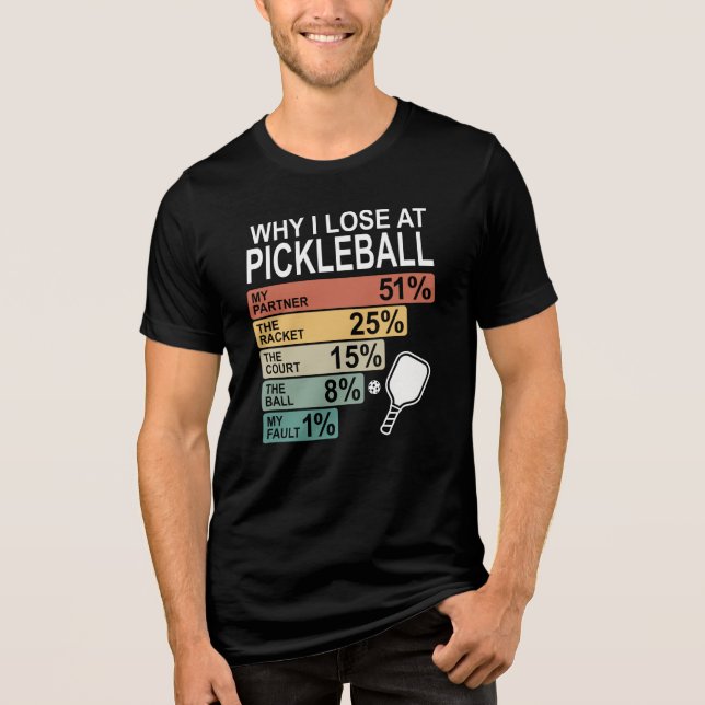Camiseta Funny Pickleball –Why I Lose At Pickleball (Frente)