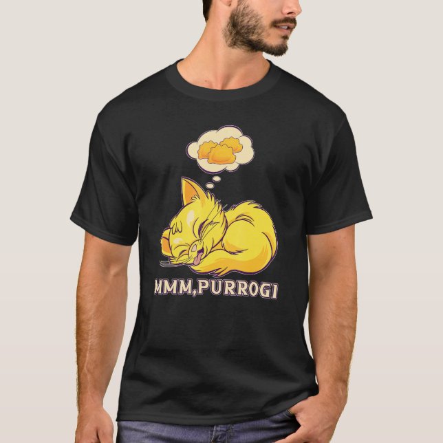 Camiseta Funny Pierogi Cat Polonesa Comida Polska Mmm, P (Frente)