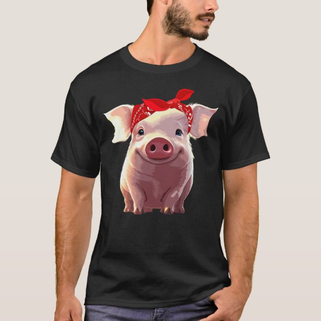Camiseta Funny Pig Design For Women Girls Kids Toddlers Pig (Frente)