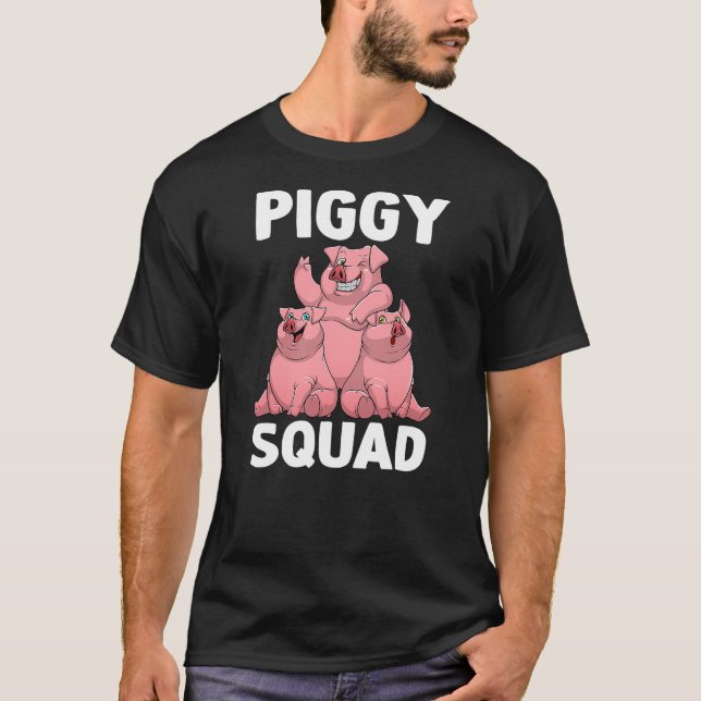 Camiseta Funny Pig Lover Art For Men Women Kids Piggy Squad (Frente)