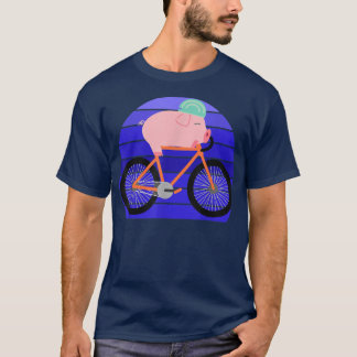 Camiseta Funny Pig Lover Riding Bike Novelty Animal Birthda