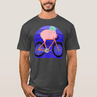Camiseta Funny Pig Lover Riding Bike Novelty Animal Birthda