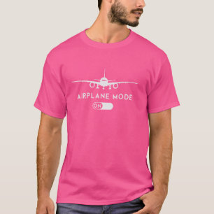 Camiseta Funny Pilot Aviation Airplane Mode (Modo de avião