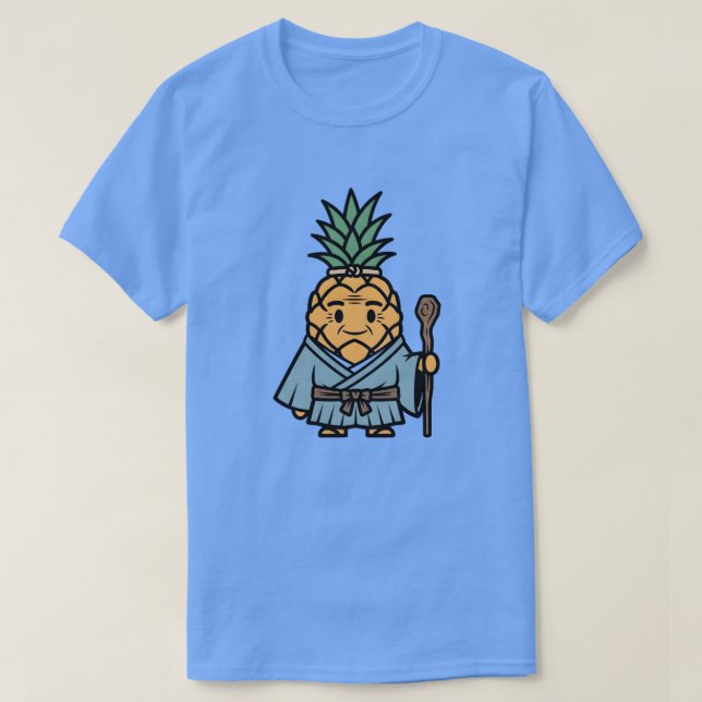 Camiseta Funny Pineapple Sensei Master Samurai Illustration (Frente do Design)