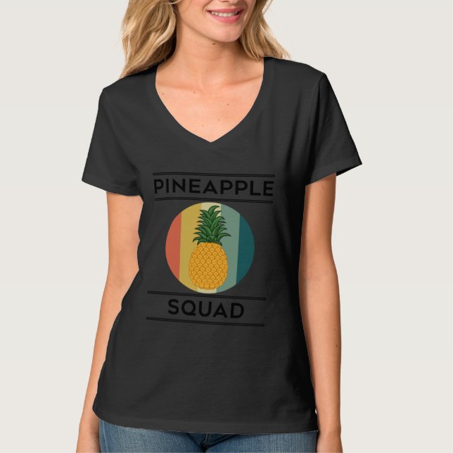 Camiseta Funny Pineapple Squad Ironic Team Fruits (Frente)