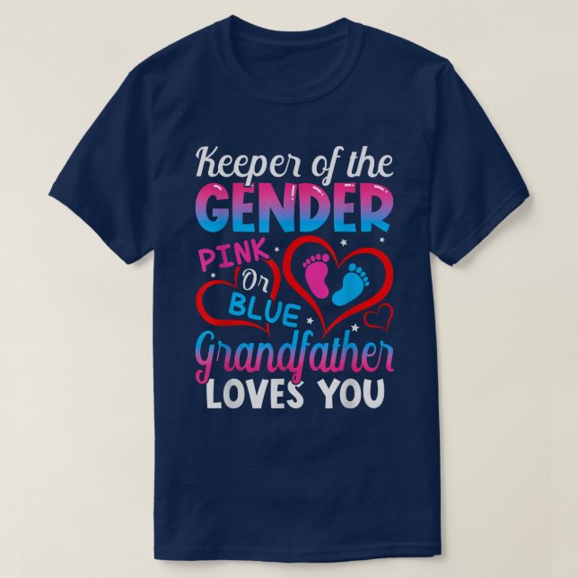 Camiseta Funny Pink Or Blue Grandfather Loves You Gender Re (Frente do Design)