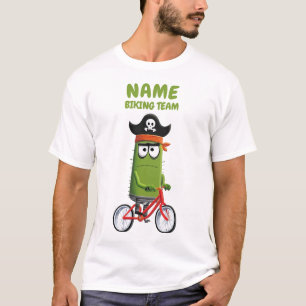 Camiseta Funny Pirate Cactus Biking Team   Personalizável