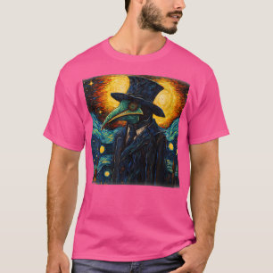 Camiseta Funny Plague Doutor Starry Night Van Gogh Leeches