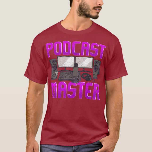 Camiseta Funny Podcast Master Podcasting Radio Pod Cast (Frente)