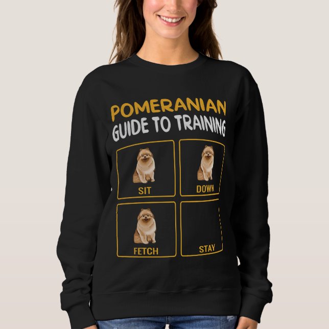 Camiseta Funny Pomeranian Guide To Training Dog Obedience L (Frente)