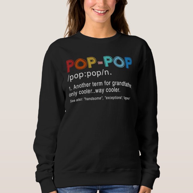 Camiseta Funny Pop Pop Definition   Pops Grandpa Cool Dad V (Frente)