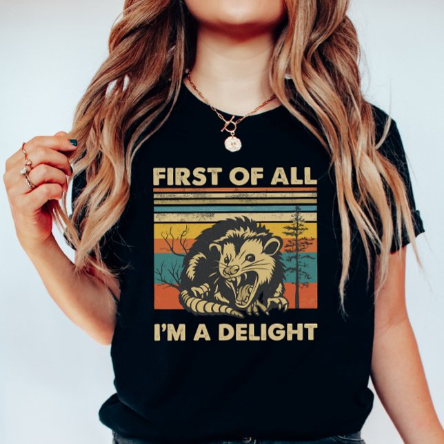 Camiseta Funny Possum Retro Forest; “I’m a Delight” Summer  (Criador carregado)