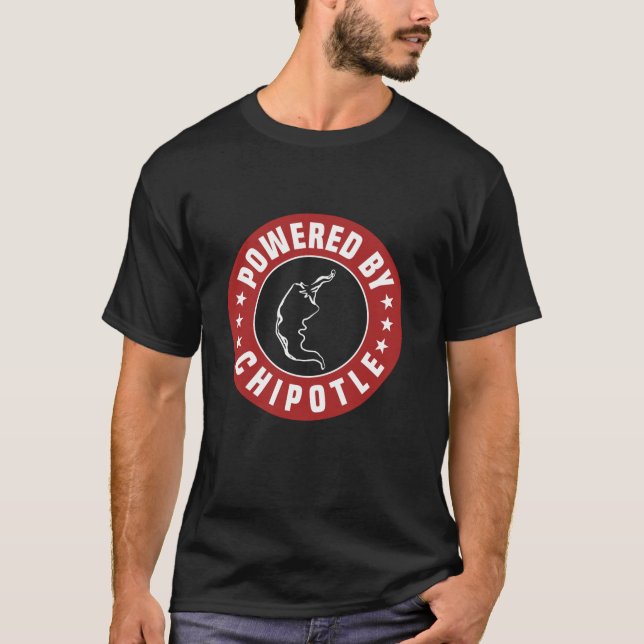 Camiseta Funny Powered By Chipotle Design Chili Pepper T Sh (Frente)