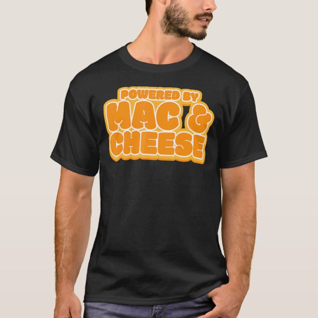 Camiseta Funny Powered by Mac and Cheese Comida Lover (Frente)