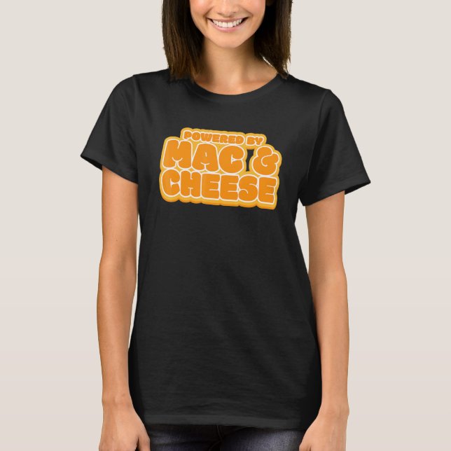 Camiseta Funny Powered by Mac and Cheese Comida Lover (Frente)