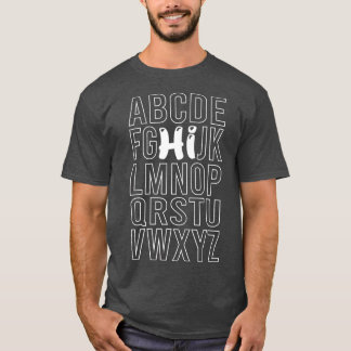 Camiseta Funny Pre K Kindergarten Hi Alphabet Back To Schoo