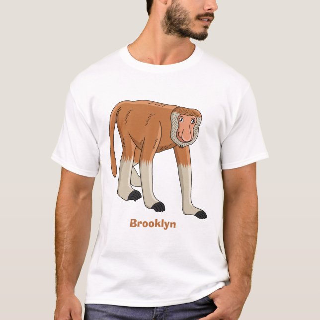 Camiseta Funny proboscis monkey cartoon illustration (Frente)