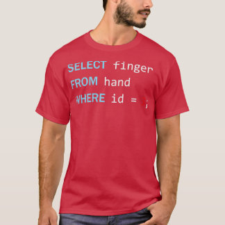 Camiseta Funny Programming Geek Select Finger From Hand