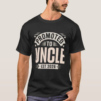 Camiseta Funny Promoted to Uncle Est 2026 Vintage Fathers D