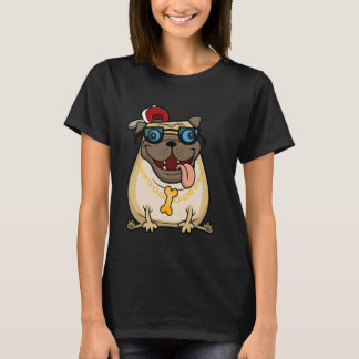 Camiseta Funny Pug Cartoon Thug Life Dog