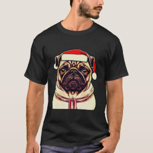 Camiseta Funny Pug Dog lover Xmas Hat natal 2022
