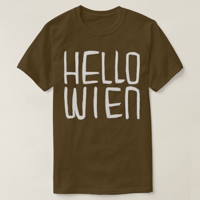 Camiseta Funny Pun Hello Wien Typografia Hello Wien Viena (Frente do Design)
