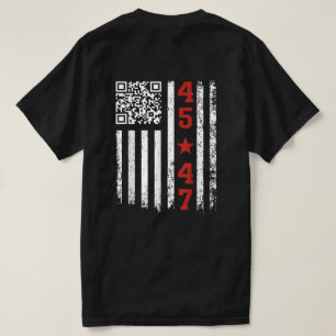 Camiseta Funny QR Presidente Trump 45/47 Trump Dancing Code