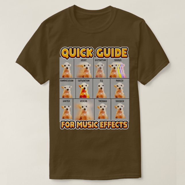 Camiseta Funny Quick Guide for Music Effects Musican Chihua (Frente do Design)