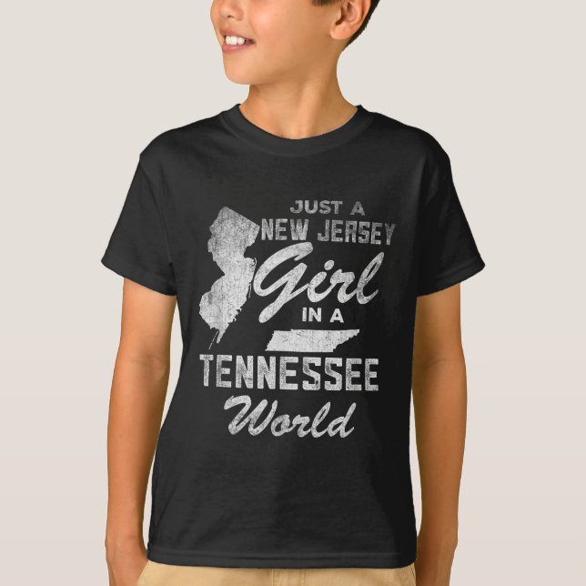 Camiseta Funny Quote Just A New Jersey Girl In A Tennessee  (Frente)