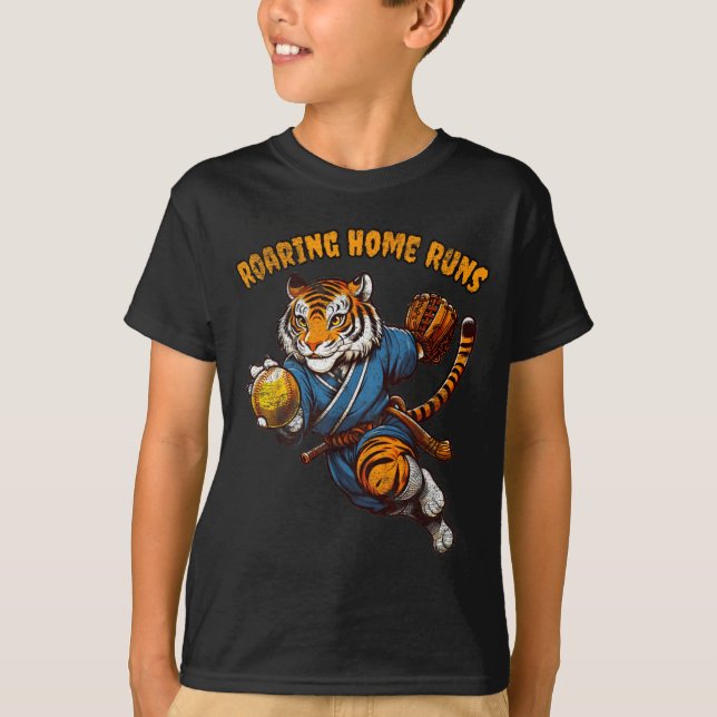 Camiseta Funny Quote Roaring Home Run Ball Retro Tiger Love (Frente)