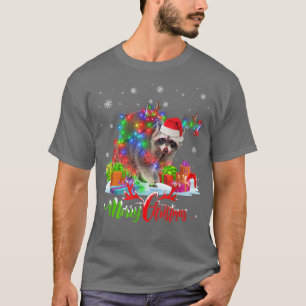 Camiseta Funny Raccoon Animal Merry Christmas Party Family
