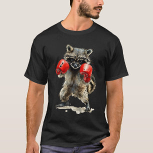 Camiseta Funny Raccoon Costume Esporte Boxando Luvas Amante