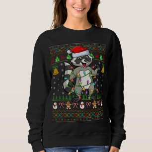 Camiseta Funny Raccoon Lover Xmas Santa Hat Raccoon Ugly Ch