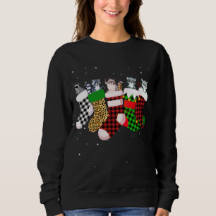 Camiseta Funny Raccoon Meias de Natal Figurino Merry Xmas G