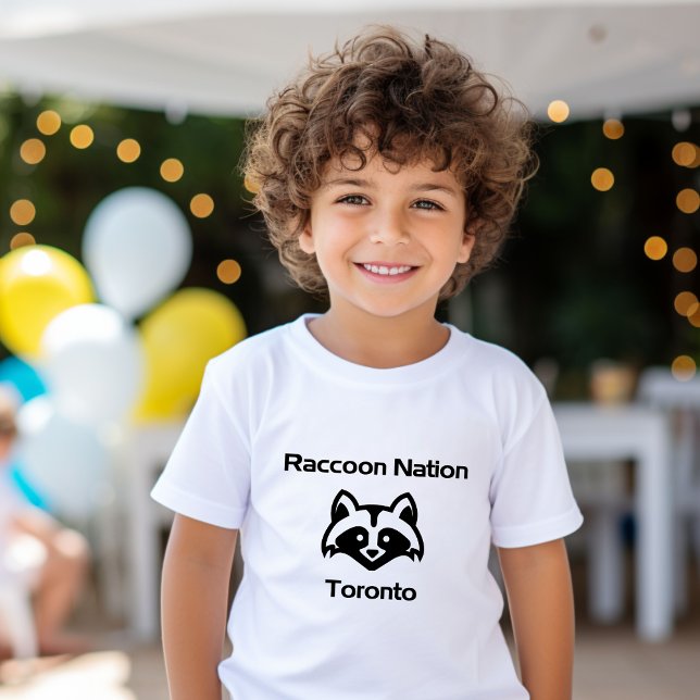 Camiseta Funny Raccoon Nation Toronto Light Monotone (Criador carregado)