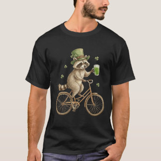 Camiseta Funny Raccoon, St. Patrick's Day Irish Shamrock