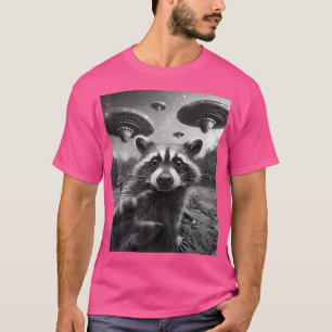 Camiseta Funny Raccoon Ufo