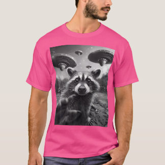 Camiseta Funny Raccoon Ufo
