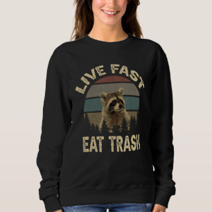 Camiseta Funny Racoon Live Rápido Coma Lixo