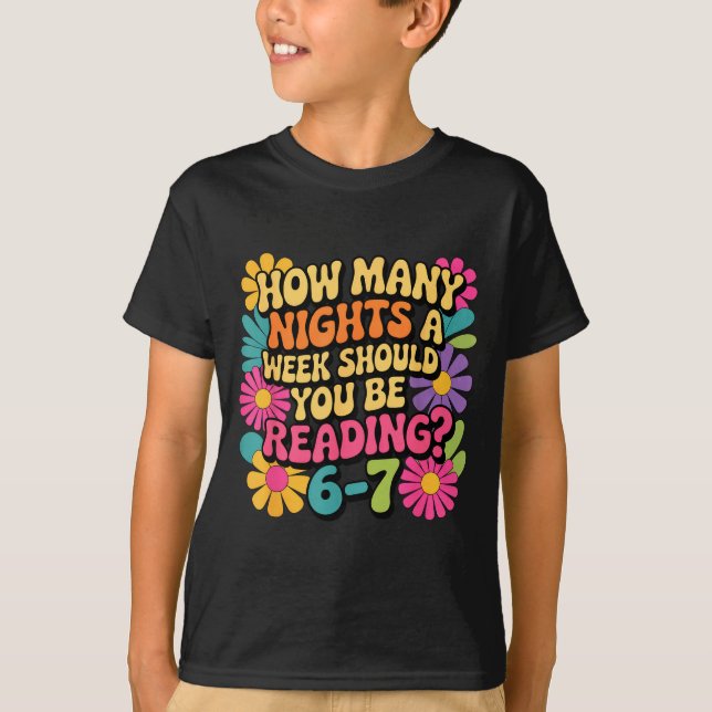 Camiseta Funny Reading Book Teacher 67 Six Seven Meme  (Frente)