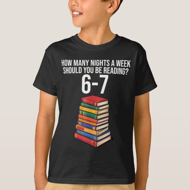 Camiseta Funny Reading Book Teacher 67 Six Seven Meme  (Frente)