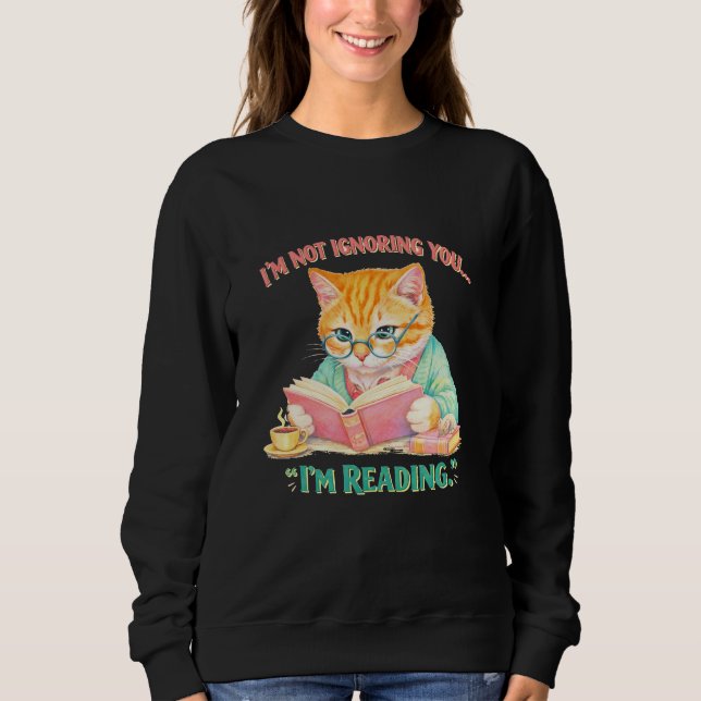 Camiseta Funny Reading Cat Retro Book Lover Gift (Frente)