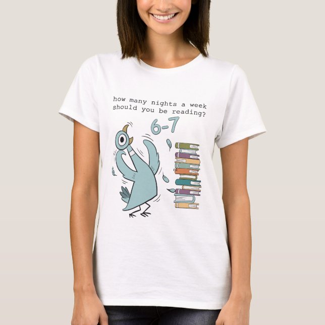 Camiseta Funny Reading Meme – 6–7 Nights a Week – Cute Book (Frente)